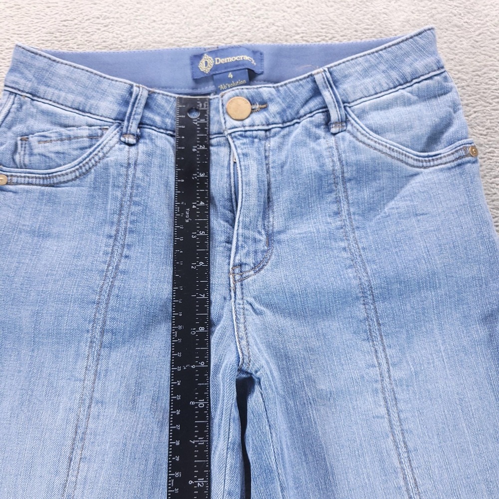 Democracy Jeans Womens 4 Blue High Rise Straight Cuffed Ab Solution Stretch - Picture 6 of 9